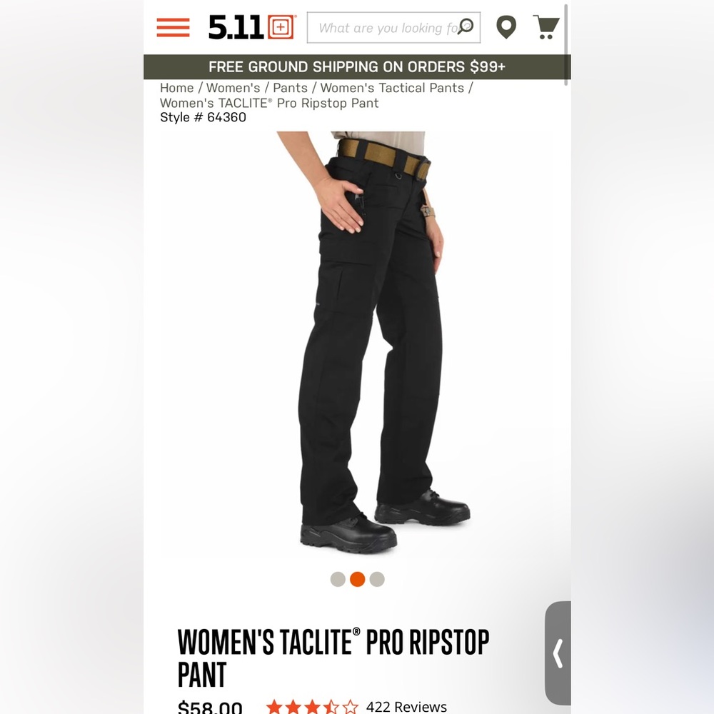 5.11 womens cargo Tactite work pants. Size 18 Reg length